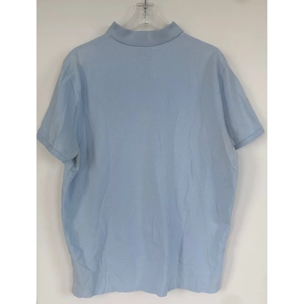 Polo Ralph Lauren Men XL Custom Slim Fit Light Blue Pique Polo Golf Shirt Cotton